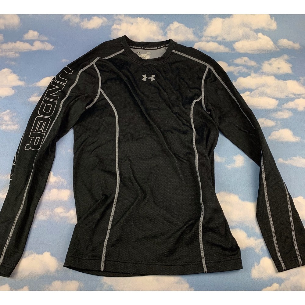 Under Armour Compression Black Long Sleeve Athletic Shirt Size L